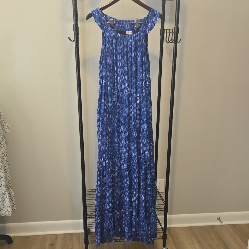 Catherines Royal Blue Printed Maxi Dress